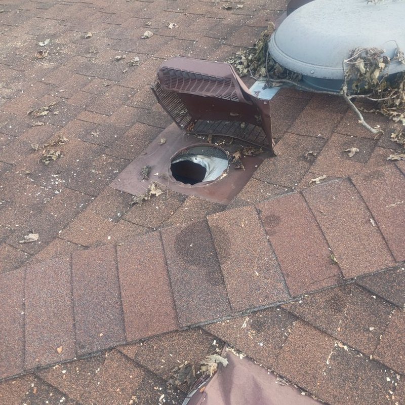 Vent removed, opening exposed